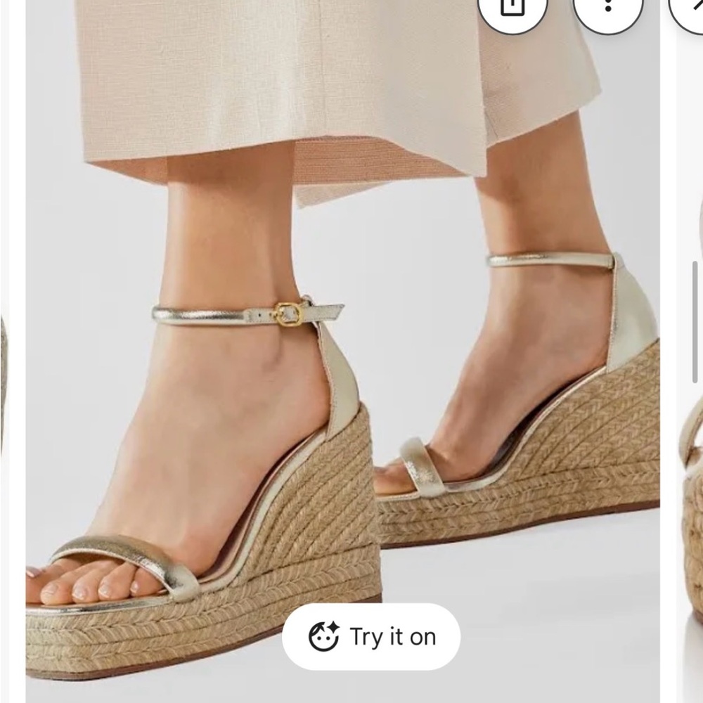 Stuart Weitzman nudistic metallic platform wedge. Size 8.5.